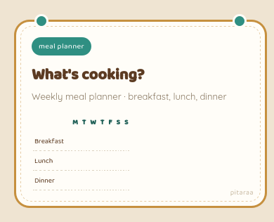 Meal Planner fridge magnet