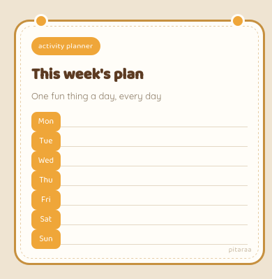Activity Planner fridge magnet